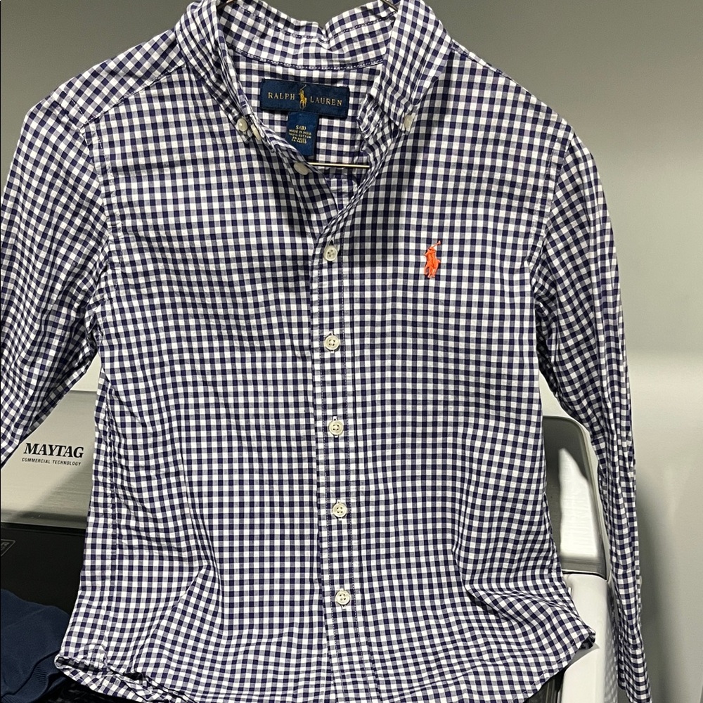Ralph Lauren Boy’s Navy and White Gingham Shirt
